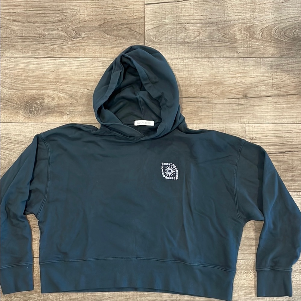 DAYDREAMER Merch Navy‎ Blue Pullover Hoodie Sweatshirt Cropped Large